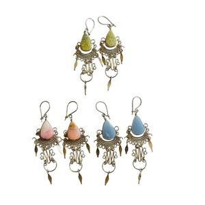 Elegant Silver Chandelier Earrings Set